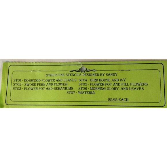 Sandy Aubuchon Stencil Wisteria Easy Art Productions Free Form ST07 - Picture 10 of 10